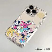 Miniso Disney Mickey & Friends Group Celebration Design Phone Case Suitable For IPhone 17/17 Pro/17 Pro Max/17 Air/16/15/14/13/12/11/X Series Iphone 17 Pro Max Case Iphone 17 Pro Case Iphone 17 Case Stocking Stuffers The Girlfriend - Clear - View 2