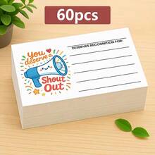 60pcs Positive Energy Inspiring Cards, Suitable For Teachers, Students And Employees - You Deserve It! Colorful Motivational Thank You And Recognition Reward Cards For Classroom, Office Team Incentives, School Bulletin Boards And Employee Commendation - A - View 6