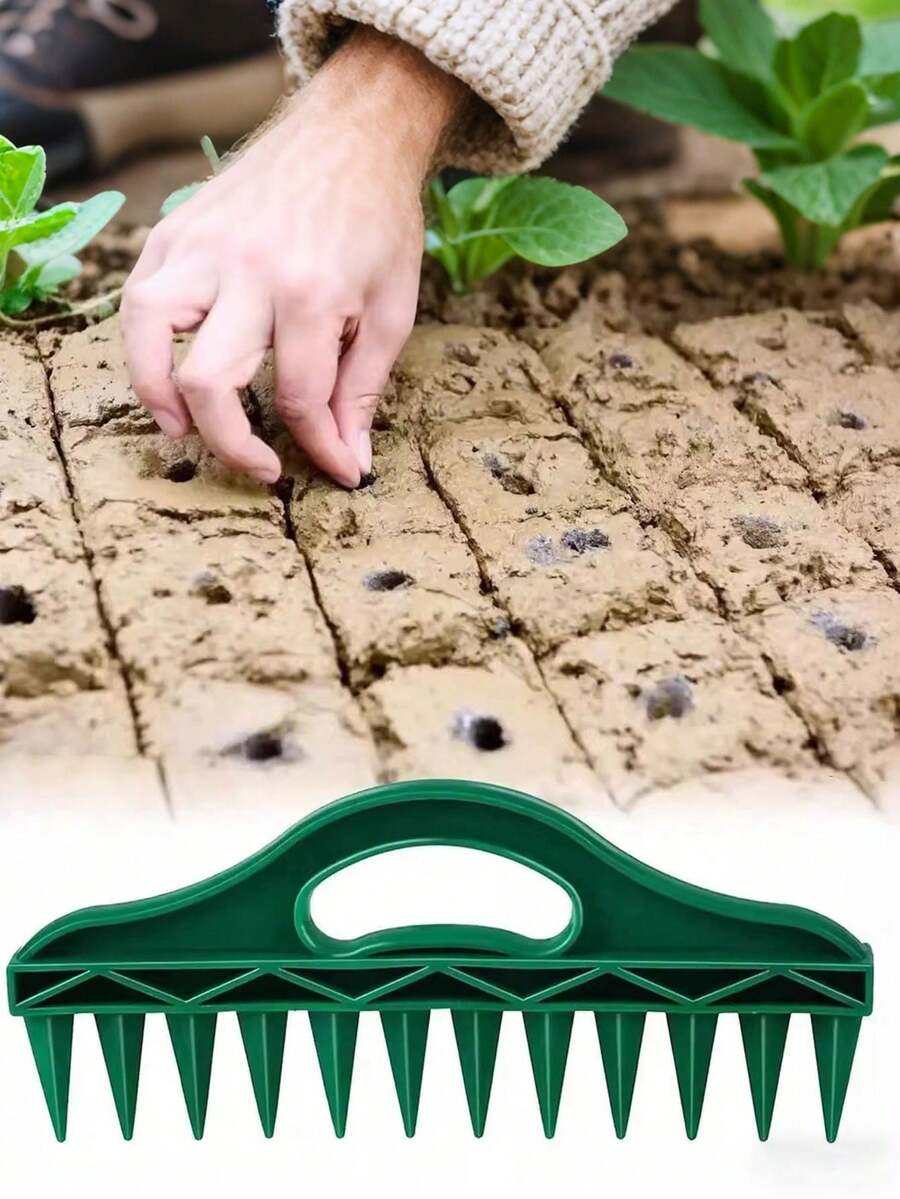 2Pcs Small Garden Spacer Aid For Planting Seeds, Laying Out Ideally Straight Spaced Rows. The Tool Is 12 Inches Long And Can Be Drilled 12 Holes At A Time - A - View 1