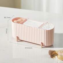 3-Compartment Makeup Storage Box, Cute Bow Rattan Powder Box, Large Capacity Transparent Cover Storage Box, Suitable For Bathroom, Vanity, Decoration, Great For Birthday, New Year, Christmas Gifts And Holiday Presents - Multicolor - View 9