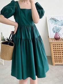 Women Short Dresses - Green - View 1