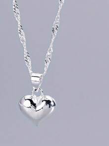 1pc 2026 New Arrival Heart Pendant Necklace, Fashionable Minimalist Versatile Daily Wear, Suitable For Ramadan, Wedding Gift - Heart Necklace - View 3