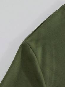 2pcs/Set Men's Loose Casual Sports T-Shirt And Shorts Set, Suitable For Young Adults, European And American Style, Spring/Summer Retro American,Unisex Summer Outfits,Suitable For Everyday Wear,Relaxed Fit ,Summer Holiday Outfits - Army Green - View 10