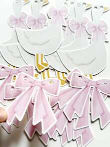 1PC Duck & Bow Felt Baby Shower Banner - Gender Neutral Party Garland - Multicolor - View 5