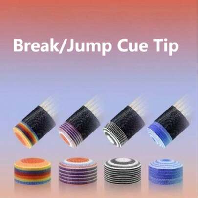 2Pcs 14mm Billiards Break/Jump Cue Tip, High Impact Strength, Hard Material, For Break And Jump Use Only