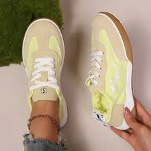Women's Ballet Style Summer Breathable Sneakers, 2026 New Casual White Shoes - Yellow - View 6