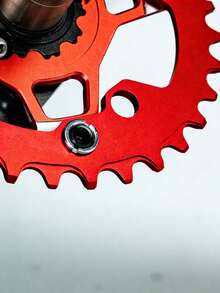 ZRACE BCD104 And BCD96 Universal Oval Narrow Wide Chainrings, Vickers-Hardness 15+ For MTB, 7075 Aluminum Alloy CNC Process - Red - View 8