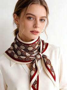 1件多功能法式复古腰果花围巾/披肩，适合日常、办公和度假场合 - 腰果花 - 查看 4