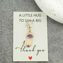 1件/9件套可爱猫咪钥匙扣套装，附赠感谢卡，便携式口袋猫咪礼物，是送给老师、家人、朋友、生日、派对的理想之选，猫咪主题配饰，可用作包包挂饰或车钥匙扣，动物主题纪念品 - 彩色 - 查看 7