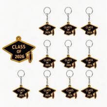 10个装 2026届毕业季钥匙扣 橡胶钥匙圈 批发 毕业帽吊坠 毕业礼物 大学纪念品 - 查看 13