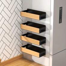 Magnetic Spice Jar Rack, Kitchen Wall Mount Organizer, Fridge Side Hanging Rack, Condiment Bottle Storage Holder, Multifunctional Shelves, No Drilling Required - Black - View 4