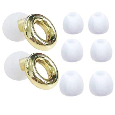 Silicone Noise Cancelling Earplug, Brand New Electroplated Craftsmanship, Comes With 3 Different Sized Replaceable Eartips, Washable Sleep Noise Reduction Earplug, Comfortable & Painless, Reusable (Eartip Color Random)