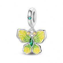 A Silver Plated Safety Chain Butterfly Flower Pendant Suitable For 3mm Original Bracelet Necklace DIY Bead Women's Daily Gift, Birthday Party Holiday Gift - Multicolor - View 15