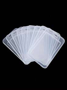5pcs Vertical Hard Transparent Card Holders, Suitable For ID Cards, Files, Credit Cards, Keys, Licenses, Employee IDs, For Office, School, Women Wallets, Mini Wallets, Clutches For Women Card Wallet Small Wallet - Multicolor - View 3