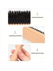 1pc Unisex Hair Comb/Beard Brush, Fragrance-Free Professional Hair Styling Comb, Gradient Comb And Haircut Cleaning Brush, Smooth Grooming Tool, Thick/Thin Hair Brush, Suitable For National Day, Bathroom, Scalp Massage, Back To School, Travel & Holiday, Daily Life, Valentine's Day - Multicolor - View 9