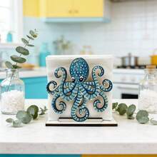 1pc Navy Style Napkin Holder, Ocean Themed Design, Desktop Storage Rack, Kitchen Countertop, Living Room/Bedroom Home Decor, Party Supplies - Multicolor - View 4