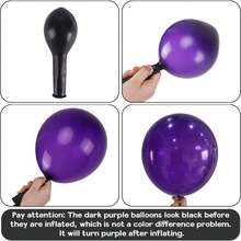 60pcs/Pack 10-Inch Deep Purple Latex Balloons, Suitable For Arches, Birthdays, Halloween, Graduation Parties - View 5