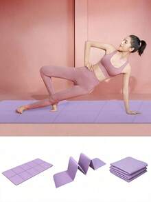173*61cm EVA Solid Color Yoga Mat, Portable Foldable Pilates Fitness Mat, Home Gym Exercise Equipment - Purple - View 9