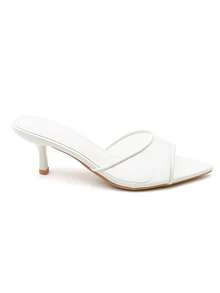Mules et Escarpins Slingback à Voile de Mesh – L’Audace de la Transparence - 白色 - 查看 3