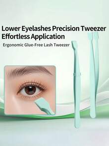 1/3pcs Professional Eyelash Extension Tweezers, Beginner-Friendly Flat-Tip Lash Tweezers, Easier To Use Than Traditional Tweezers, Flat-Tip Design For Better Grip And Natural Fit, Suitable For Grabbing Upper And Lower Lashes, Ideal For Eyelash Extension And Home Beauty Tools - Multicolor - View 2