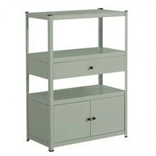 【幅80cm奥行40cm高さ112cm】スチールラック 高さ調整可能  扉付き 引き出し収納 大容量  オーペンラック 扉付き  オープンラック 可動棚 分割可能 大容量 オープンシェルフ 収納ラック キッチンラック 棚 食器棚 収納ラック 棚 物置 作業台 倉庫用 各棚板耐荷重約100kg - 1 - チェックする 1