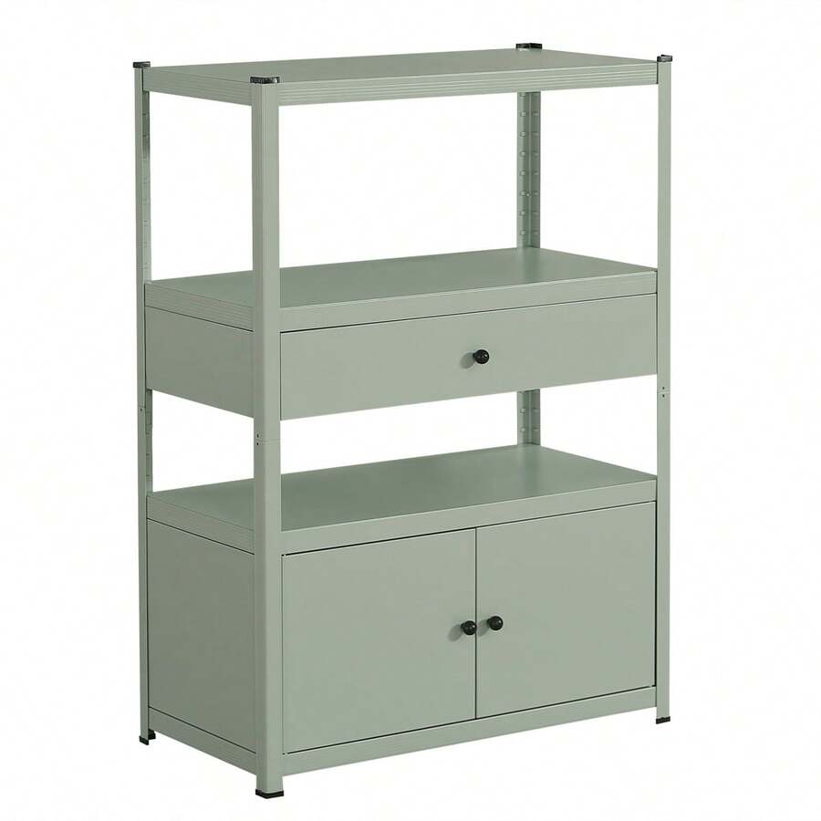 【幅80cm奥行40cm高さ112cm】スチールラック 高さ調整可能  扉付き 引き出し収納 大容量  オーペンラック 扉付き  オープンラック 可動棚 分割可能 大容量 オープンシェルフ 収納ラック キッチンラック 棚 食器棚 収納ラック 棚 物置 作業台 倉庫用 各棚板耐荷重約100kg - 1 - チェックする 1