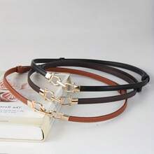 1pc Adjustable Women's Waist Belt, Simple Skinny Belt, Elegant For Dress Outerwear - Adjustable - View 8