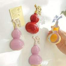 1个磁性葫芦形开瓶器，冰箱贴式，创意便携式家用啤酒水瓶开瓶器，轻松取下瓶盖 - 紅色 - 查看 1