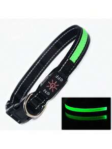 LED Light-Up Dog Collar: Rechargeable Waterproof Safety Collar For Nighttime Walks - Glow-In-The-Dark Pet Accessory - Best Neon Light-Up USB Attachment - Multicolor - View 28