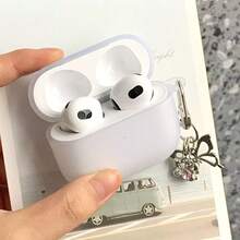 极简哑光蓝色蝴蝶吊坠蓝牙耳机保护套，兼容苹果Pro 2 - 無色 - 查看 5