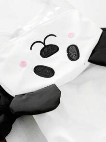 1件宠物雨衣，四脚带帽防水雨衣，卡通熊猫图案，四季皆宜 - 黑與白 - 查看 6
