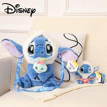 1 búp bê nhồi bông Stitch chính hãng của Disney, mặt dây chuyền hình búi tóc, ba lô nhồi bông mềm mại, đồ trang trí nhà cửa, quà tặng ngày lễ. - Màu xanh lam - Xem 1