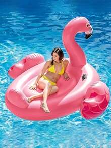 1 phao bơi hình chim hồng hạc có tay cầm, cỡ người lớn, làm từ chất liệu PVC bền, nhẹ và thoải mái, thích hợp cho các bữa tiệc bãi biển và hồ bơi, đồ dùng bơm hơi hồ bơi, vật dụng cần thiết cho bãi biển, phao bơi. - Nhiều màu - Xem 4