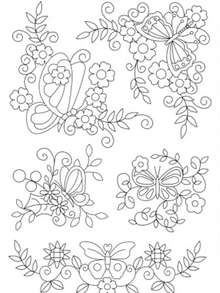 Butterfly & Plant Pre-Printed Embroidery Patterns, Water-Soluble Stabilizer, Self-Adhesive Non-Woven Fabric Embroidery Supplies - A - View 19