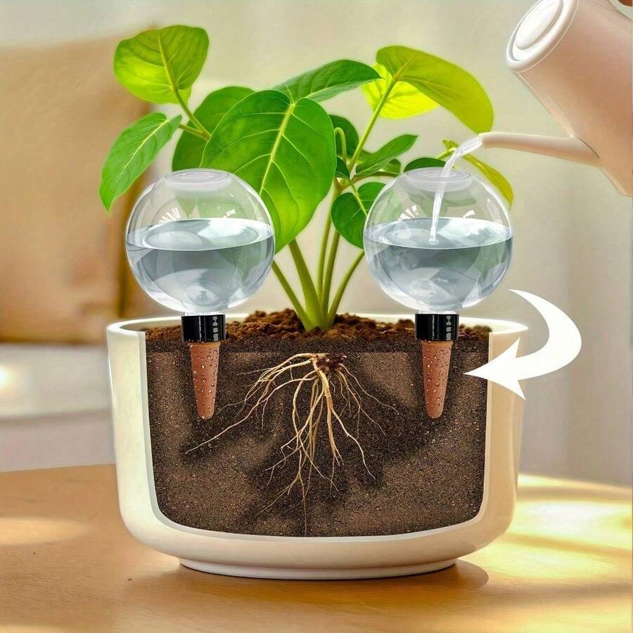 500ml Maceta de riego automático, nuevo dispositivo anti-fugas, equipo de riego por goteo para plantas suculentas pequeñas - A - Ver 1