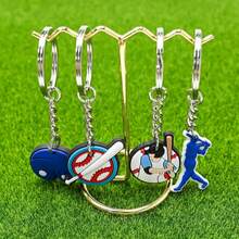 Llavero de fútbol, 50 unidades, varios llaveros de pelota deportiva para fiesta temática de fútbol, regalo de cumpleaños, premio de aula - Béisbol-50PCS - Ver 5