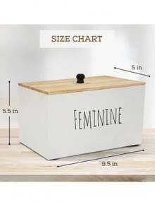 Tampon Holder For Bathroom, Farmhouse Pad Orgainzier Container, Rustic Wood Bathroom Storage Bin With Lid, Movable Partition Feminine Product Organizer, Tampon Storage Container For Bathroom, For Bathroom Small Bathroom Storage Cabinet, Multi-Compartment Durable & Easy-Clean Design For Swabs, Feminine Hygiene Supplies(The Words On The Box Are Random) - 白色 - 查看 7