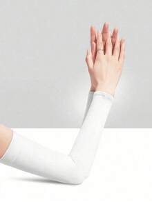 1/3/4 đôi ống tay chống nắng màu đen/trắng/be trơn dành cho nữ, chất liệu vải chống nắng. - A - Xem 4