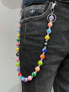 1pc Fashion Street Hip-Hop Pant Chain, Football, Billiard, Black 8 Design, Unisex Punk Waist Chain, Casual Wear Chain, Street Party Accessory (Random Color) - Multicolor - View 5