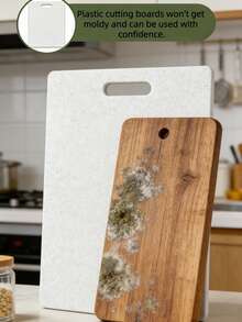 1/2/3 Pcs Marble Pattern Cutting Board, Plastic Chopping Board, Kitchen Utensils, Kitchen Accessories, Cutting Prep Board (For Separating Raw And Cooked Food), Fruit & Vegetable Cutting Board, Easy To Clean Meat Cutting Board, Suitable For Outdoor Camping, Kitchen, Home, Economical And Portable - White - View 3