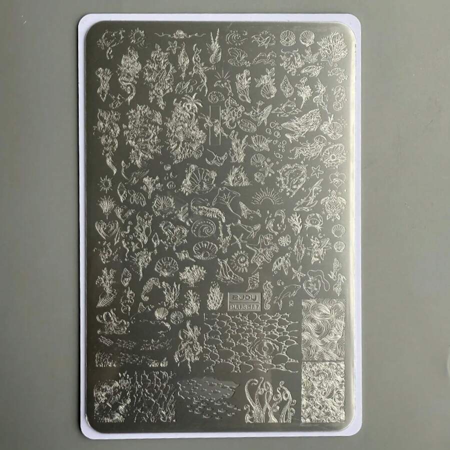 XMQ NAIL ART STAMPING PLATES CAVADA WINDOW PLATES A1ZF - Army Green - View 1