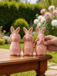 1 Set Ceramic Rabbit Decor Figurines, Minimalist Style, Suitable For Outdoor Garden And Yard Decoration, Multiple Colors, Creative Ceramic Crafts | Ideal For Yard, Balcony, Lawn, Home, Wedding Decoration, And A Perfect Holiday Gift For Family And Friends - 1 Set - View 11