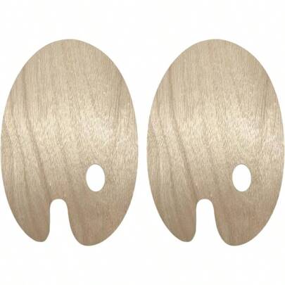 2 PCS Wooden Paint Palette Artist Palette Oil Paint Palette, Art Pallet Painting Wood Palette (2, 8x11.8 Inch)
