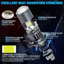 TOAUTO 2PCS H7 Led Projector Car Headlight Bulb Lens Canbus High-Power 100W 30000LM CSP Turbo Led Diode Bulb 12V - A - View 4