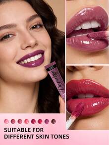 USHAS 镜面光泽唇彩，轻盈丝滑质地，高显色度，轻轻一抹即可完全遮盖唇色，持久保湿，适合不同肤色，轻松打造亮泽唇妆，适合日常通勤和约会。 - #05 - 查看 4