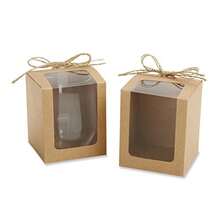 Kate Aspen Caja de regalo para copas de vino sin tallos Kraft 255 g 1 - Marrn - Ver 1