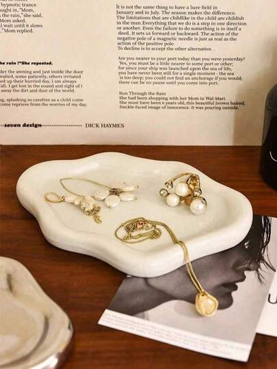 Cloud-Shaped Plastic Tray, Luxury Vanity Jewelry & Accessory Storage Organizer, Desktop Decor, Elegant Jewelry And Perfume Display, Ideal For Home, Living Room, Office, Mother's Day, Holiday, Birthday Gift, Home Organization