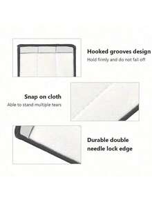 超细纤维拖把替换垫 – 可水洗、可重复使用的拖把头，适用于平整的地砖。干湿两用，有效除尘。易于安装的拖把布，适用于家庭和办公室清洁工具及清洁用品。 - 灰色[加厚款] - 查看 3