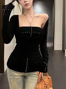 Women Tops - Black - View 6
