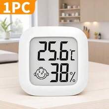 2pcs High Precision Mini Digital Thermometer Hygrometer, Small Room Temperature Monitor With Fast Refresh, Indoor/Outdoor Temperature & Humidity Sensor, LCD Display, Suitable For Home, Bedroom, Baby Room, Office, Greenhouse, Car - White - View 9
